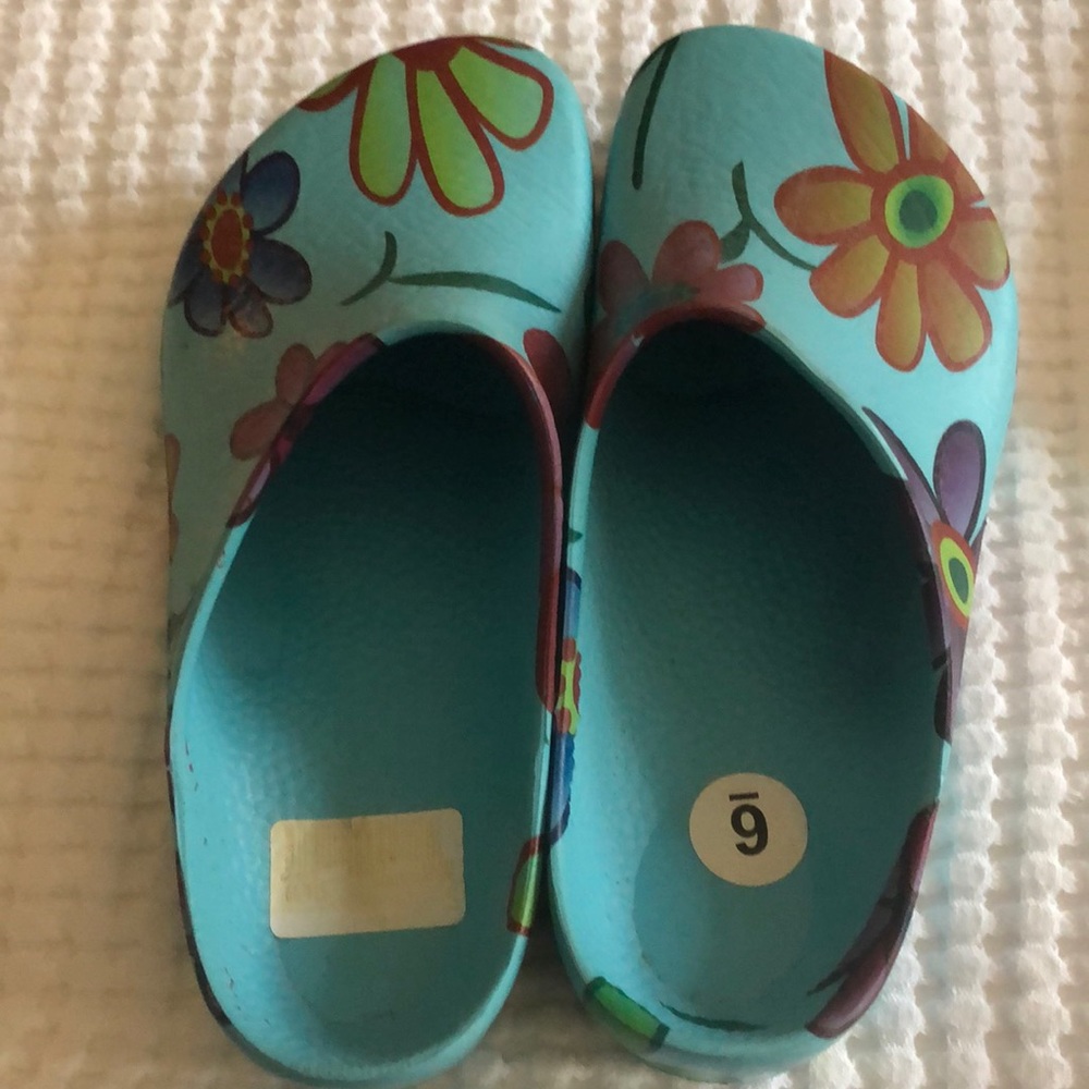Birkenstock slip on polyurethane garden flowered sandals